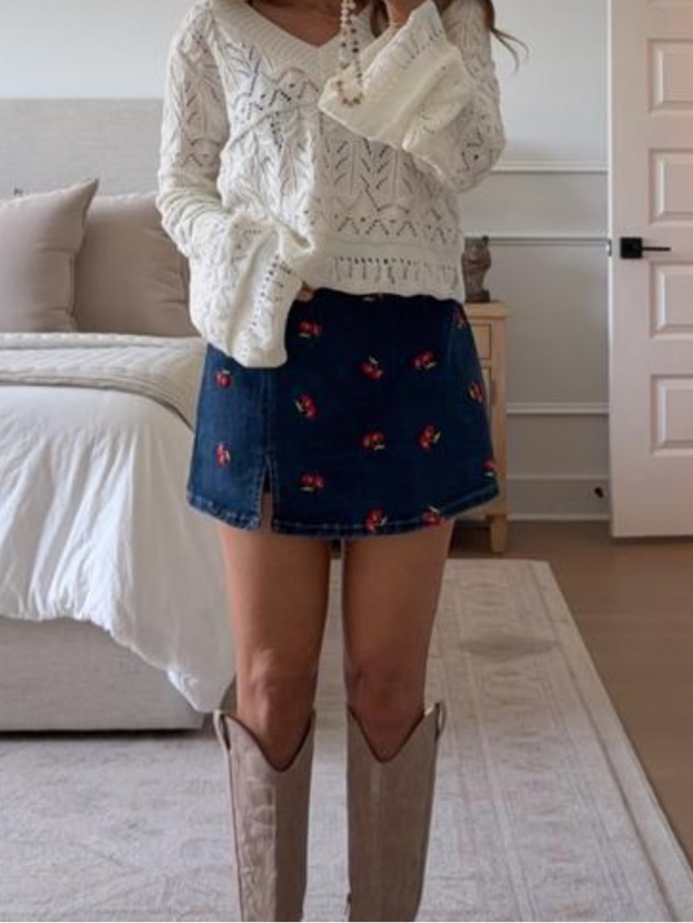 Womens denim skort